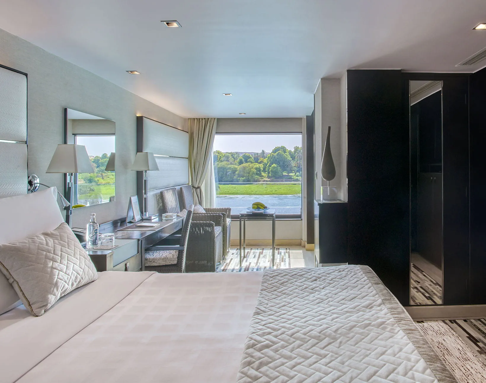 Cabin aboard the The Oberoi Zahra, Luxury Nile Cruiser Nile cruise